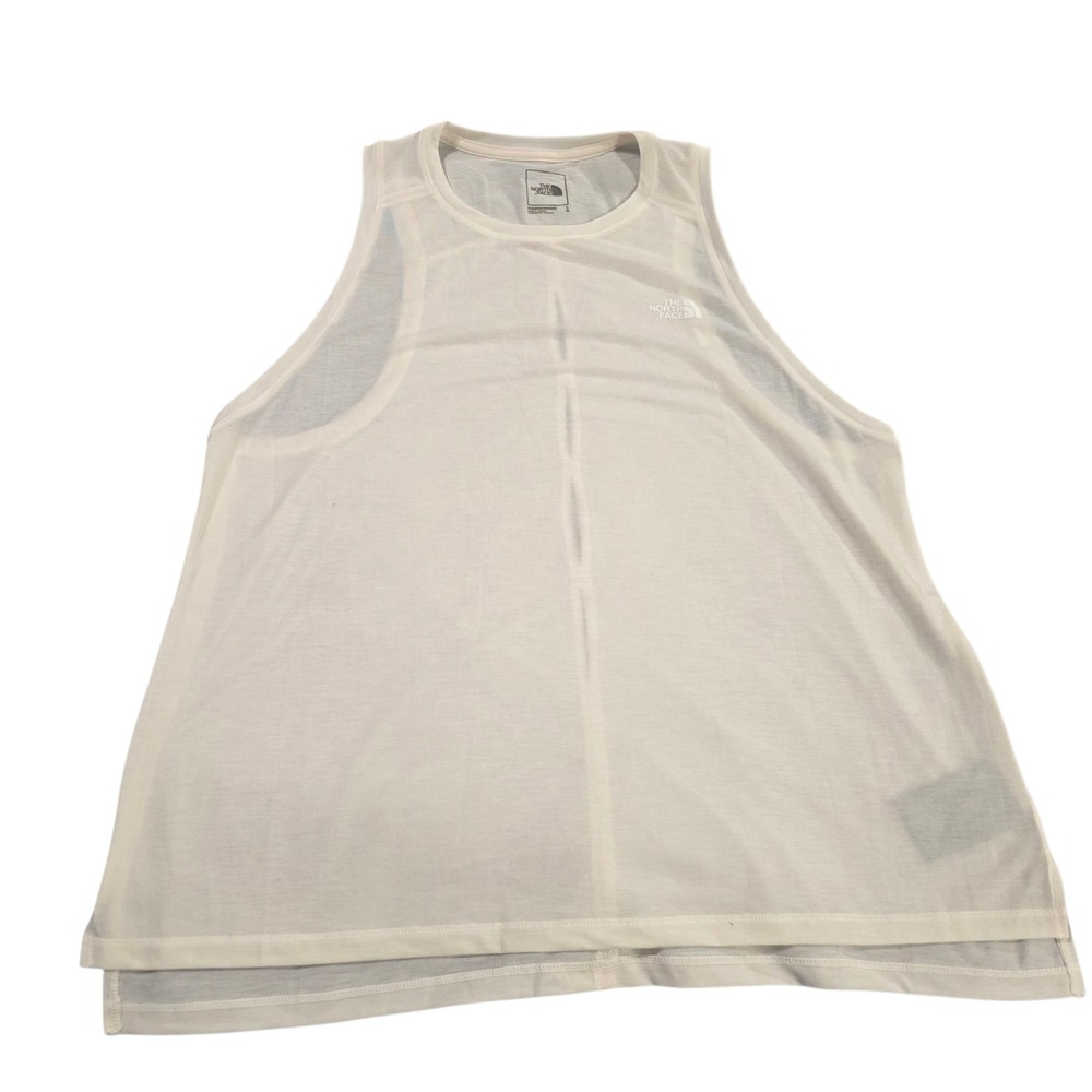 The North Face Tank Top‎ Womens White L Round Neck Knit Eyelet Summer Pullover